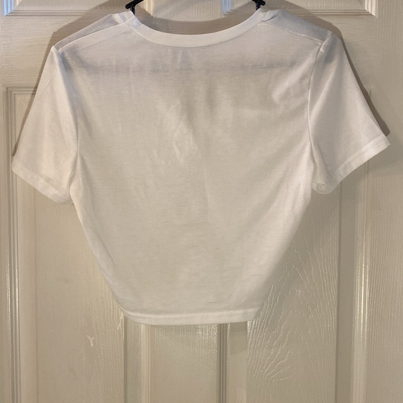 White Twist Front Crop Top - Picture 8 of 10